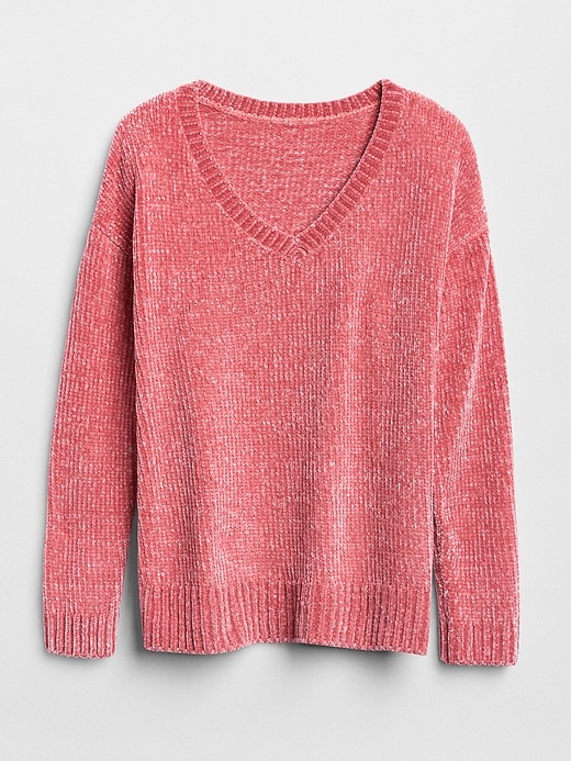 Image number 6 showing, Chenille V-Neck Pullover Sweater