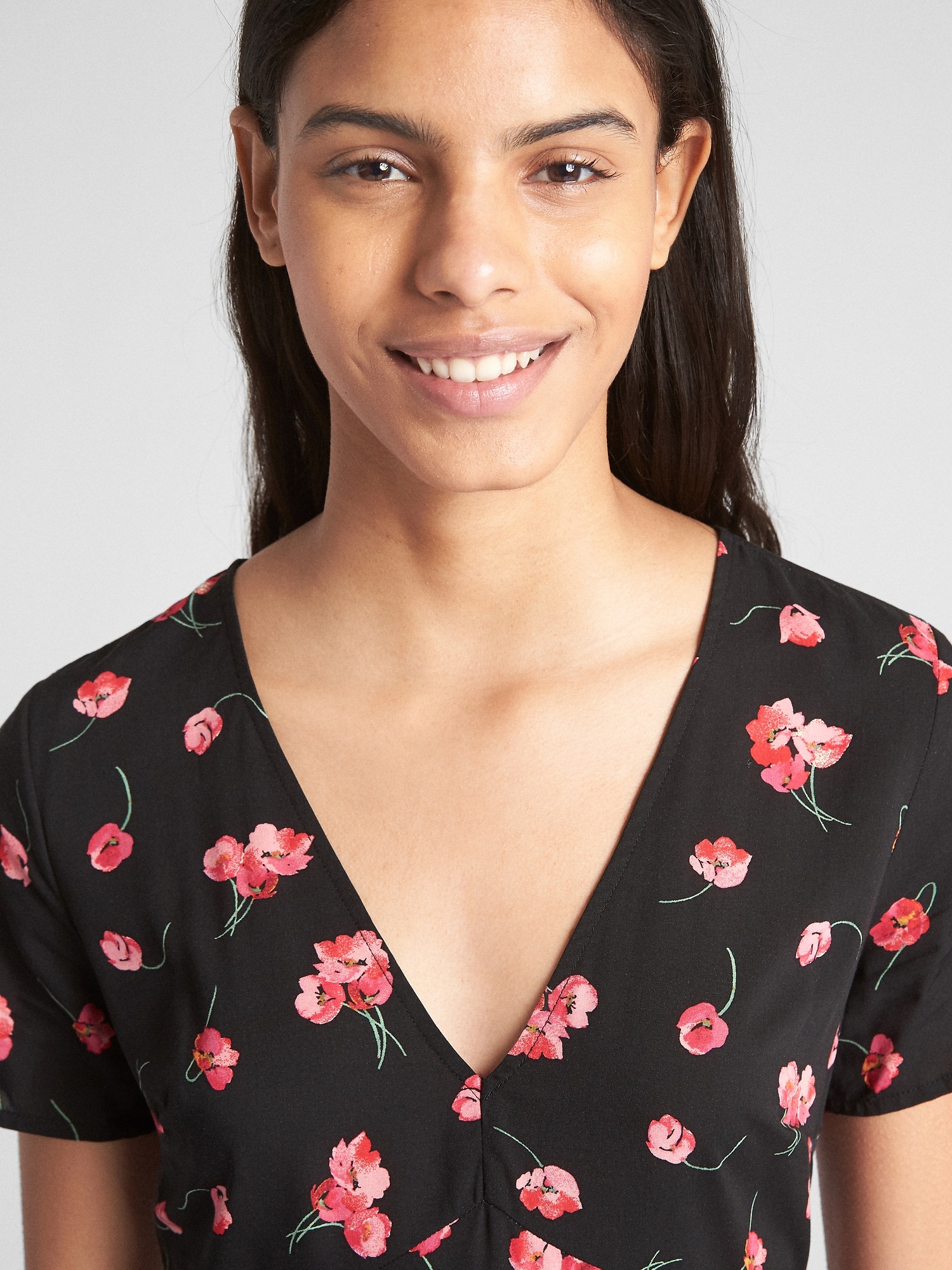 Short Sleeve Fl Print Fit And Flare Dress Gap Short Sleeve Fl Print Fit And Flare Dress