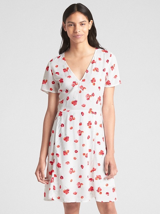 Image number 8 showing, Short Sleeve Floral Print Fit and Flare Dress