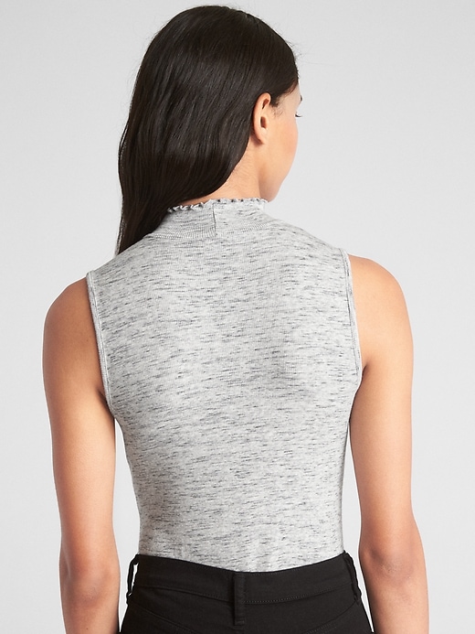 Image number 2 showing, Featherweight Ribbed Sleeveless Mockneck Top