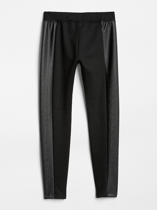 Image number 3 showing, Faux-Leather Panel Ponte Pants