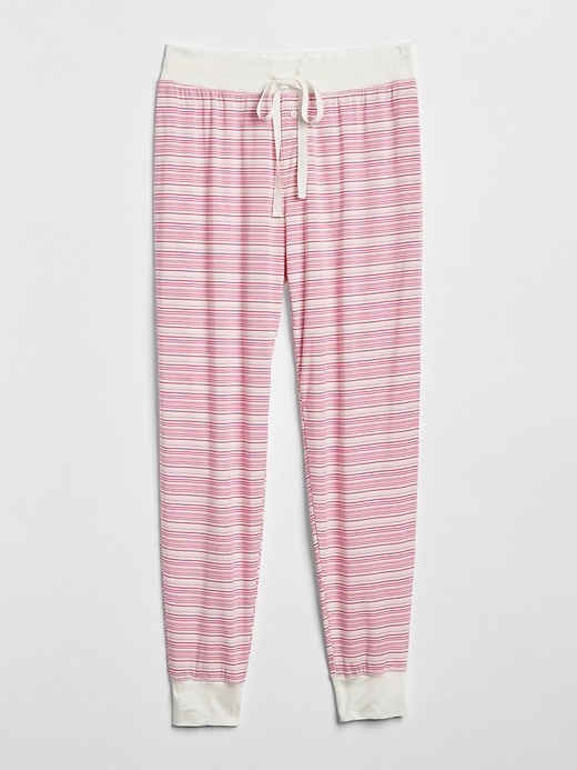 2 of 8 showing, with the color pink stripe of product Print Joggers in Modal