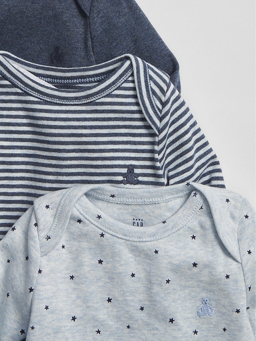 2 of 8 showing, with the color navy heather of product Baby First Favorite Long Sleeve Bodysuit (3-Pack)