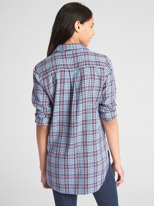 Image number 2 showing, Boyfriend Popover Tunic in Plaid