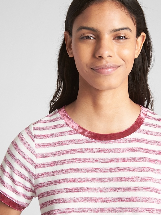 Image number 5 showing, Softspun Velvet-Trim Stripe Crewneck T-Shirt