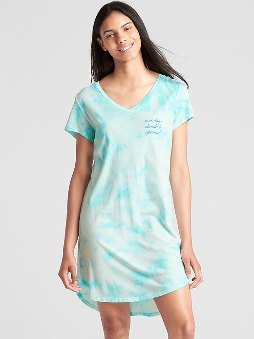 1 of 8 showing, with the color blue tie dye of product Forever Favorite Sleep Shirt in Tie-Dye