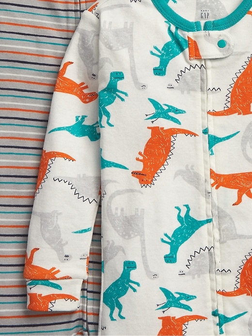 2 of 8 showing, with the color multi of product babyGap Dino One-Piece PJ (2-Pack)