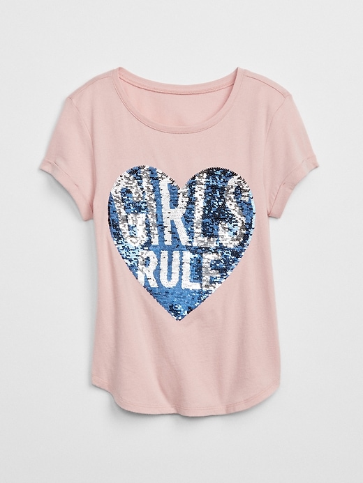 View large product image 1 of 5. Flippy Sequin Graphic T-Shirt