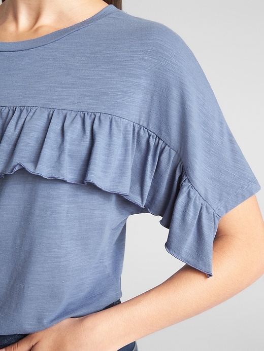 Image number 5 showing, Dolman Sleeve Ruffle-Trim Top