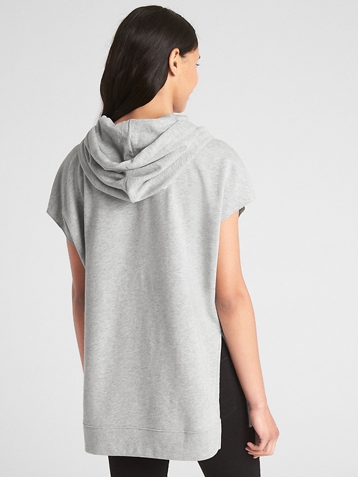 Image number 2 showing, Cut-Off Sleeve Pullover Hoodie Tunic