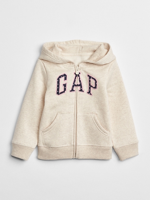 1 of 8 showing, with the color oatmeal of product Toddler Gap Logo Hoodie Sweatshirt