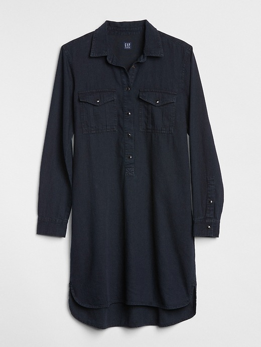 Image number 6 showing, Popover Denim Shirtdress