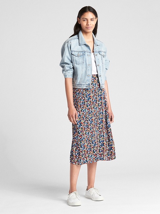 Image number 3 showing, Floral Print Midi Skirt