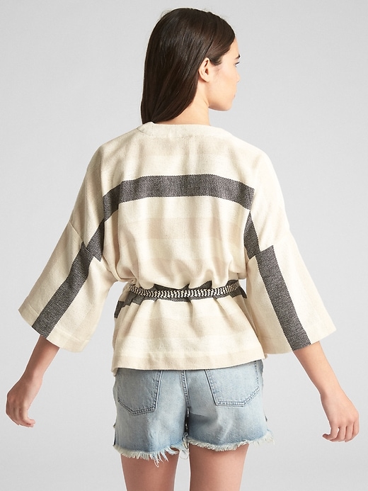 Image number 2 showing, Basket-Weave Stripe Topper Jacket