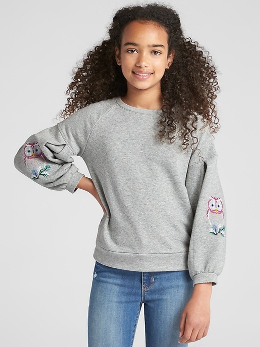 Image number 2 showing, Embroidered Balloon-Sleeve Sweater
