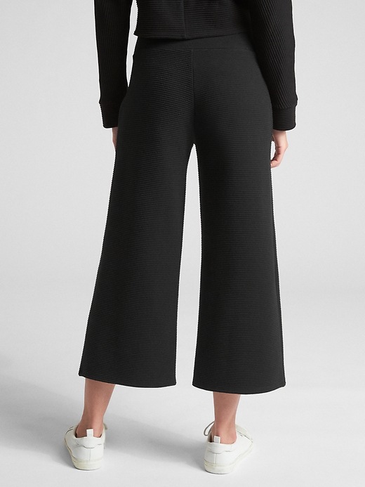 Image number 2 showing, Ottoman Ribbed Crop Wide-Leg Pants