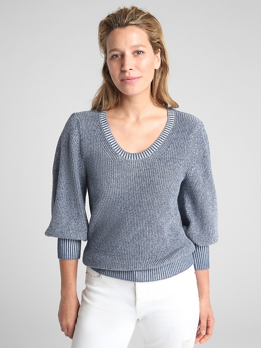 Image number 7 showing, Balloon Sleeve Pullover Sweater
