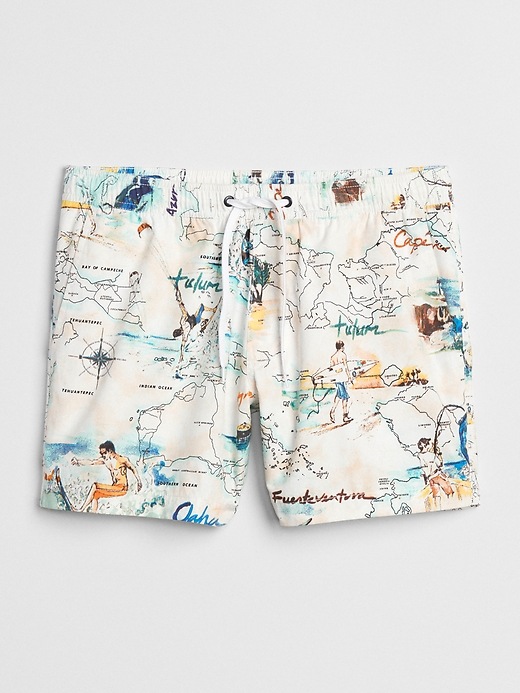 Image number 6 showing, 5" Print Swim Trunks with GapFlex
