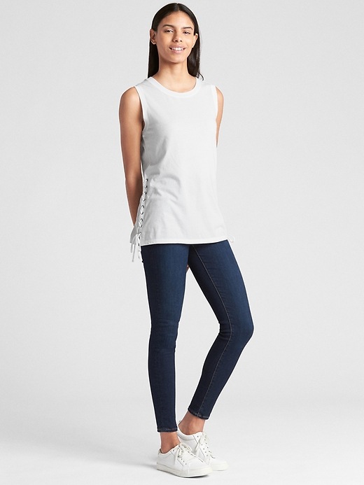 Image number 3 showing, Lace-Up Tank Top
