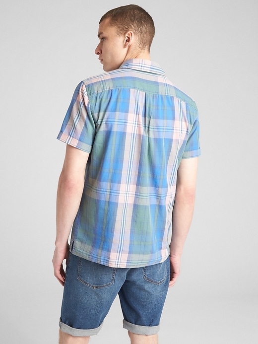Image number 2 showing, Plaid Short Sleeve Shirt in Poplin