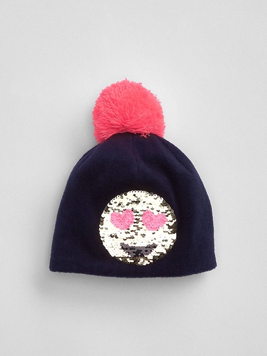 Image number 1 showing, Sequin Graphic Pom Beanie