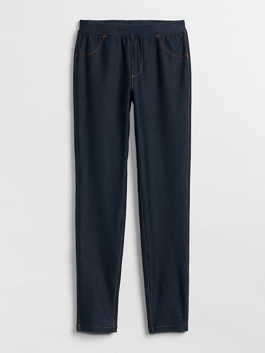 1 of 8 showing, with the color medium wash of product Kids Stretch Jersey Jeggings