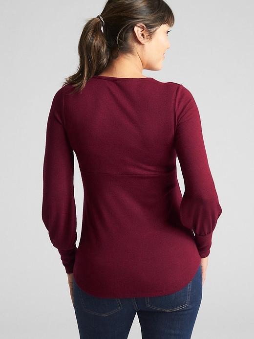Image number 2 showing, Maternity Softspun Long Sleeve Wrap-Front Top