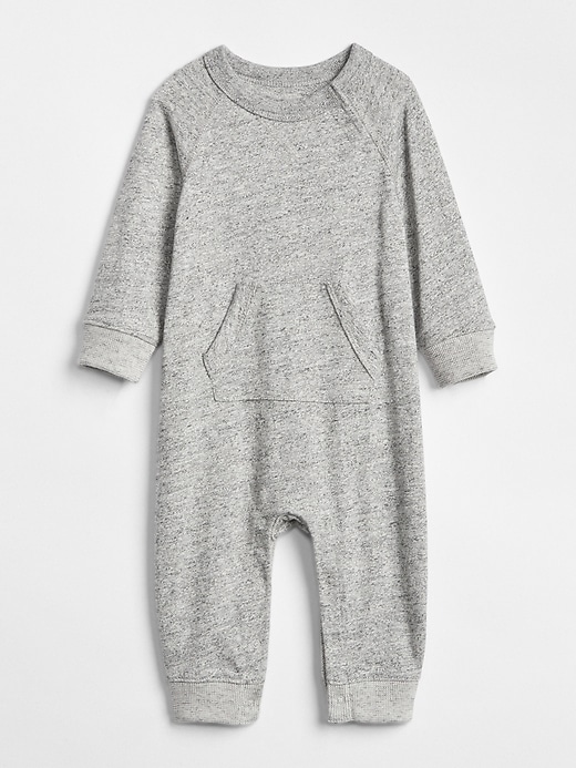 1 of 8 showing, with the color GREY MARL of product Baby Marled Pocket One-Piece