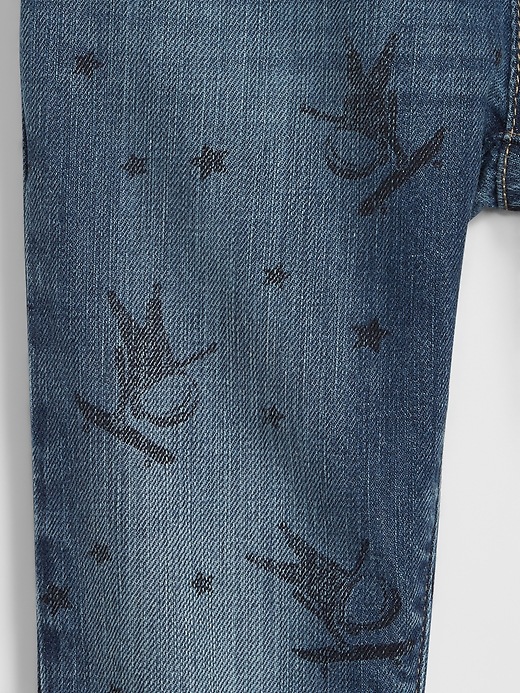 Image number 3 showing, Pull-On Slim Jeans in Astronaut Print