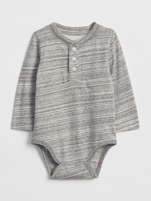 View large product image 1 of 1. Henley Long Sleeve Bodysuit