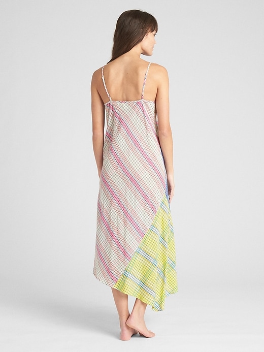 Image number 2 showing, Dreamwell Asymmetrical Mix-Plaid Cami Nightgown