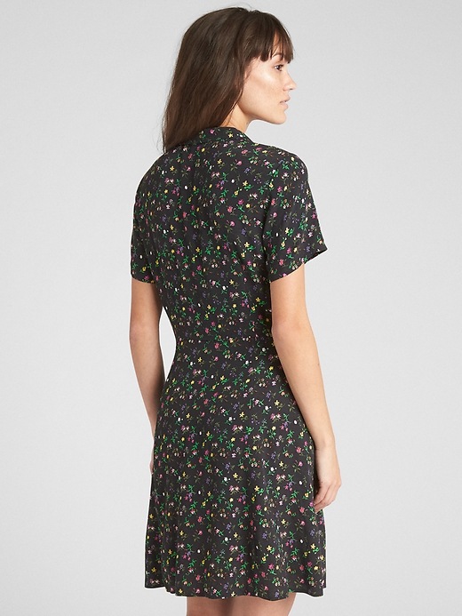 Image number 2 showing, Fit and Flare Button-Front Floral Print Dress