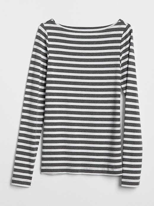 Image number 6 showing, Modern Stripe Long Sleeve Boatneck T-Shirt
