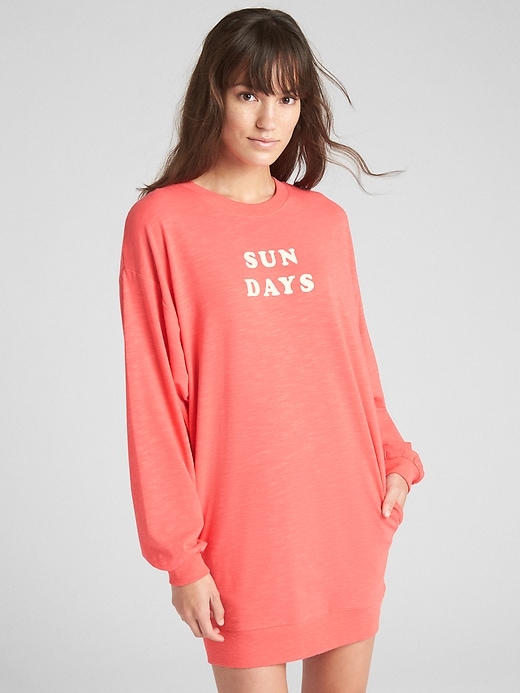 View large product image 1 of 1. Graphic Sweatshirt Dress