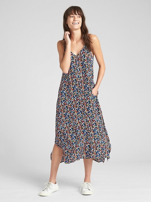 Image number 3 showing, Cami Floral Print Handkerchief Maxi Dress