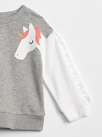 View large product image 3 of 3. Unicorn Ruffle Crewneck Sweatshirt