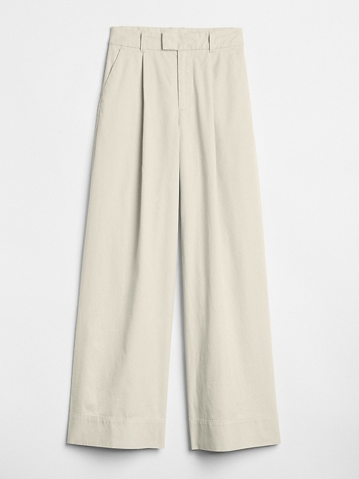 Image number 6 showing, High Rise Pleated Wide-Leg Chinos