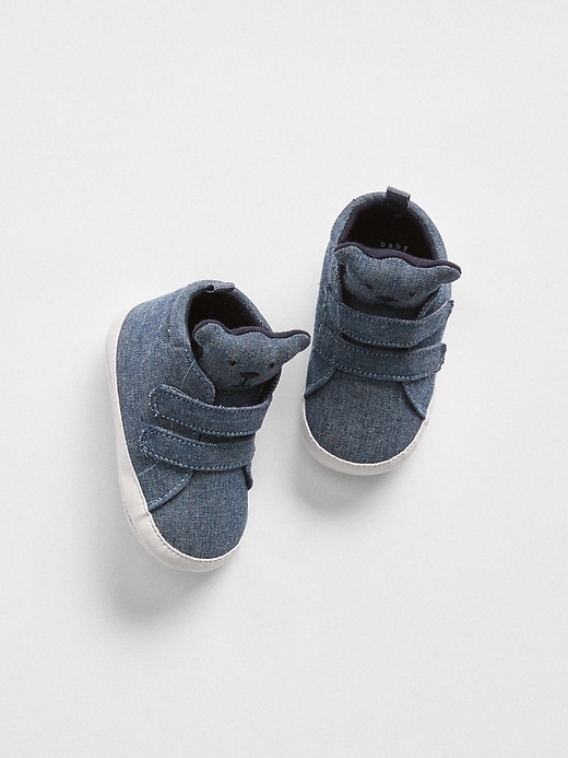 View large product image 1 of 1. Chambray Bear Sneakers