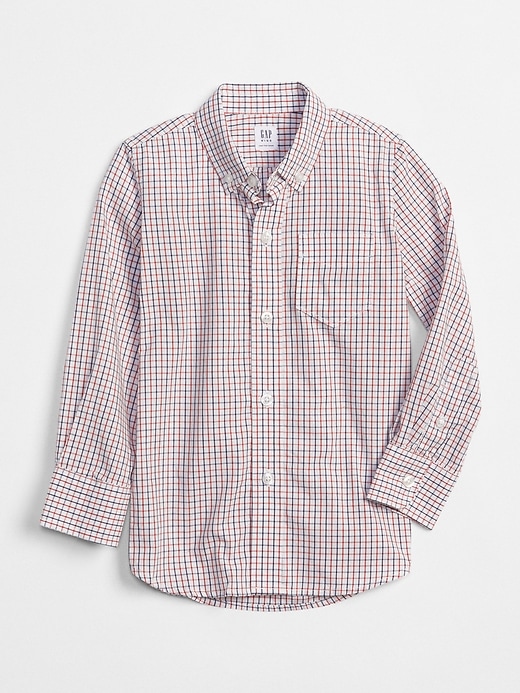 View large product image 1 of 1. Uniform Poplin Long Sleeve Shirt in Plaid