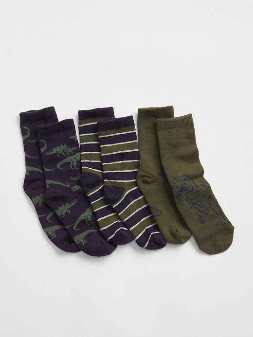 View large product image 1 of 1. Dino Crew Socks (3-Pack)