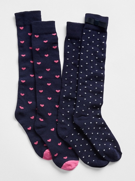 View large product image 1 of 1. Heart Knee-High Socks (2-Pack)