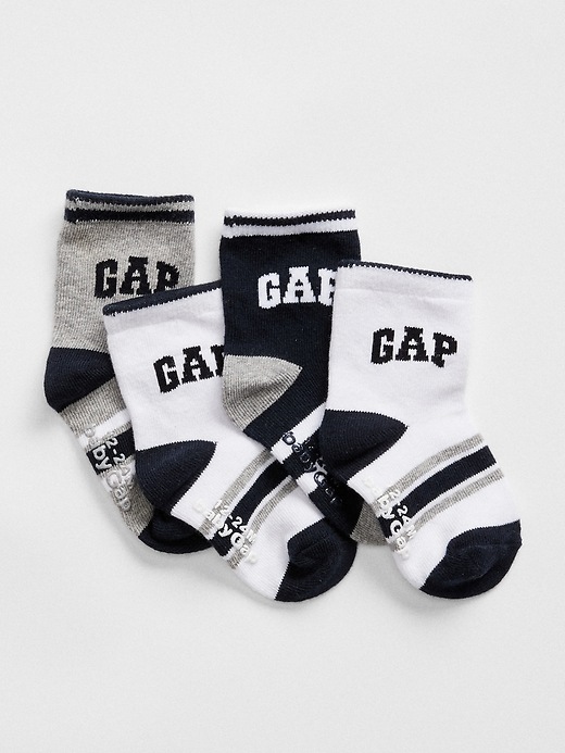 View large product image 1 of 1. Toddler Gap Logo Stripe Crew Socks (4-Pack)