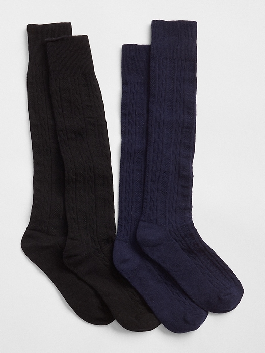 View large product image 1 of 1. Cable-Knit Knee-High Socks