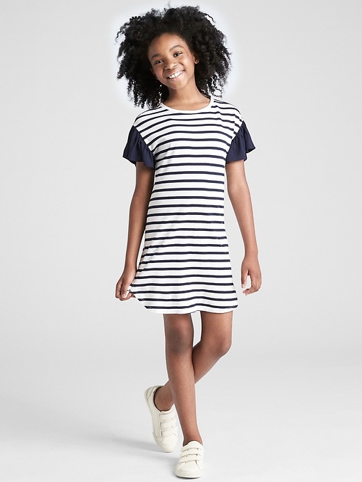 Image number 2 showing, Stripe Flutter T-Shirt Dress