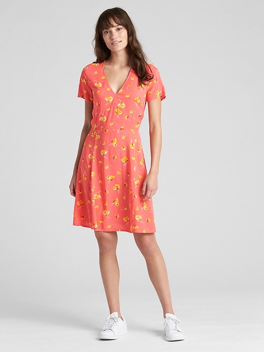Image number 7 showing, Short Sleeve Floral Print Fit and Flare Dress