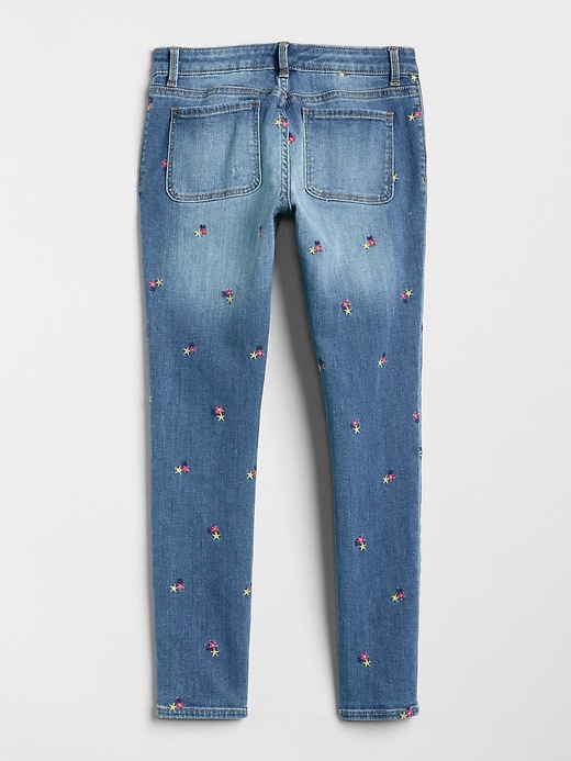 Image number 3 showing, Kids Floral Print Super Skinny Jeans with Fantastiflex