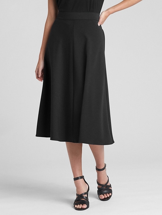 View large product image 1 of 1. A-Line Midi Skirt in Ponte