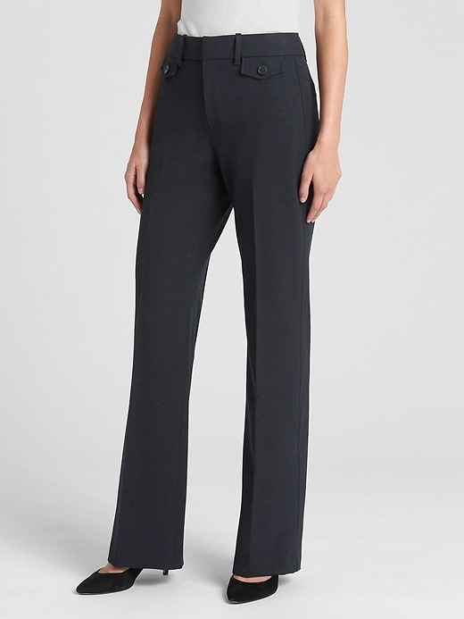 1 of 8 showing, with the color basic navy of product High Rise Curvy Baby Boot Pants