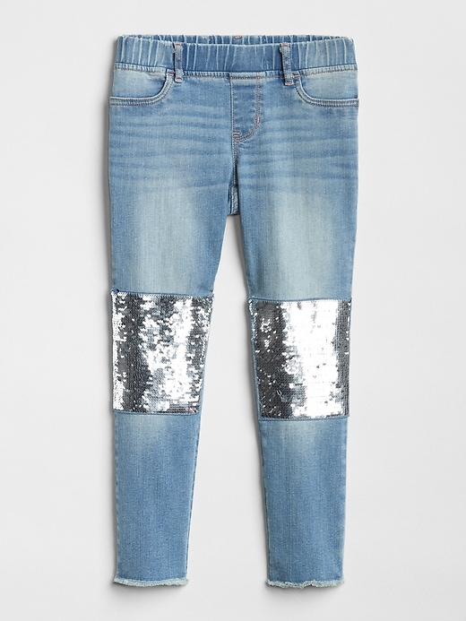 Image number 1 showing, Kids Flippy Sequin Jeggings with Stretch