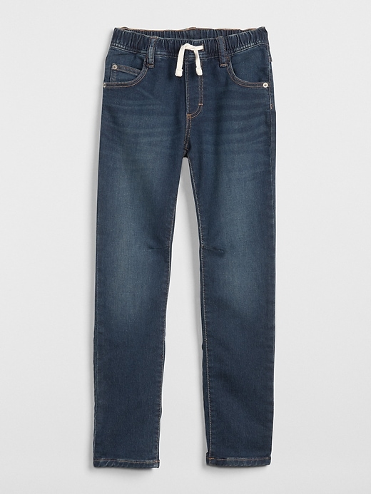 1 of 8 showing, with the color dark wash of product Kids Slim Jeans with Fantastiflex